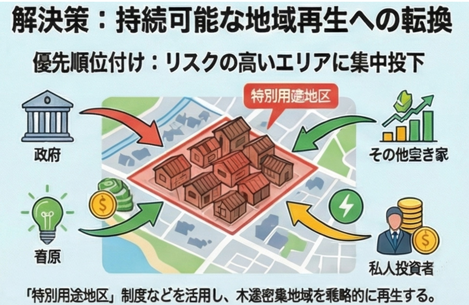 私的整理組合施行による被災地復興イメージ図